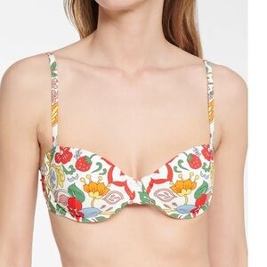 NWT tory burch floral print underwire bikini top sz XS